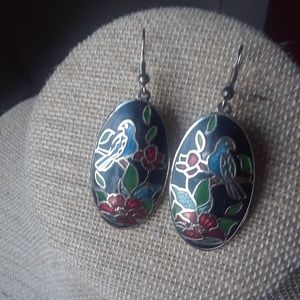 Blue birds earrings